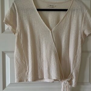 Madewell Cream Wrap Top